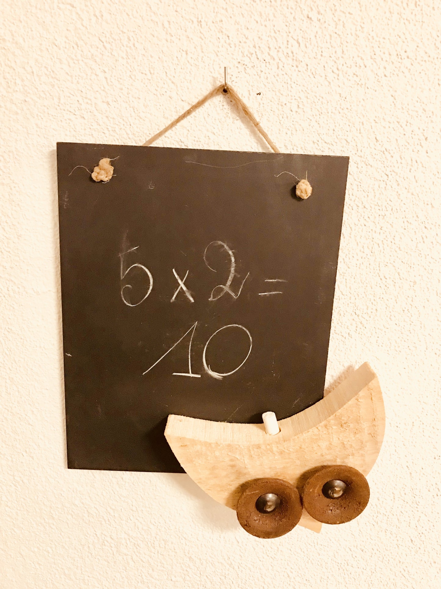 Tableau avec hibou en bois