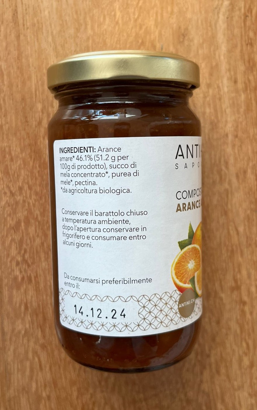 Composta biologica Antiki di arance con l'aggiunta di fibra prebiotica